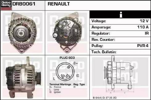 Remy DRB0061 - Генератор vvparts.bg