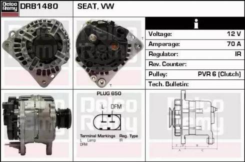 Remy DRB1480 - Генератор vvparts.bg