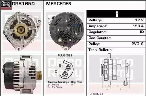 Remy DRB1650 - Генератор vvparts.bg