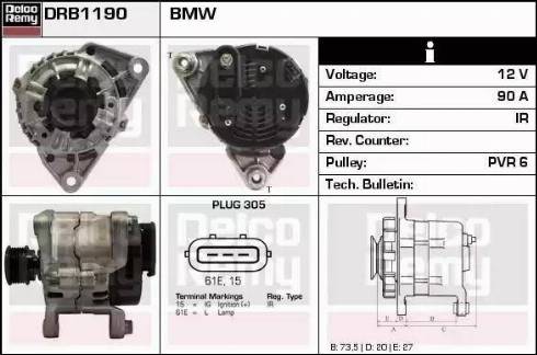 Remy DRB1190 - Генератор vvparts.bg