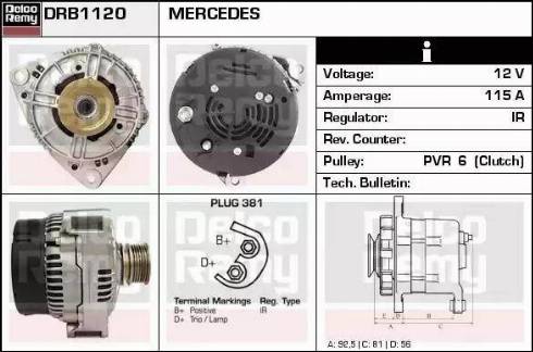 Remy DRB1120 - Генератор vvparts.bg