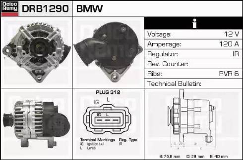 Remy DRB1290 - Генератор vvparts.bg