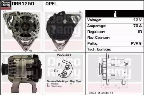 Remy DRB1250 - Генератор vvparts.bg