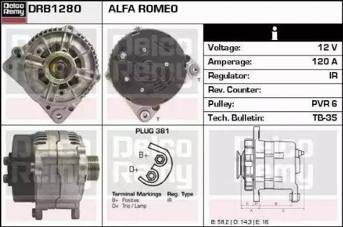 Remy DRB1280 - Генератор vvparts.bg