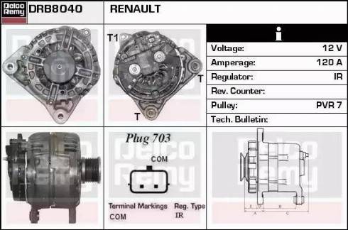 Remy DRB8040 - Генератор vvparts.bg