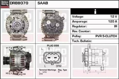 Remy DRB8070 - Генератор vvparts.bg