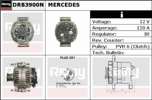 Remy DRB3900N - Генератор vvparts.bg