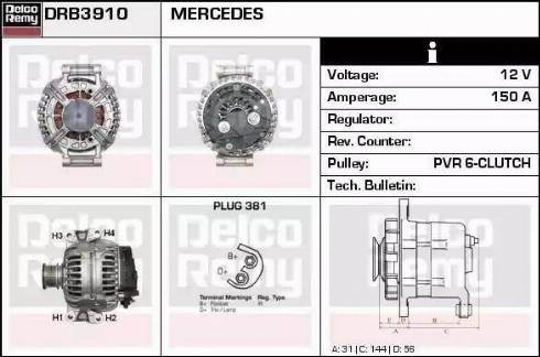 Remy DRB3910 - Генератор vvparts.bg