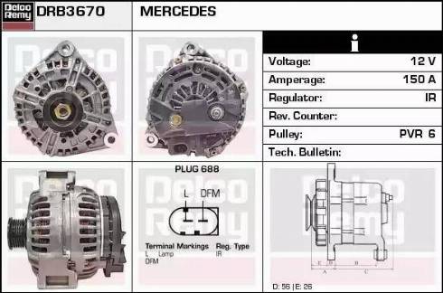 Remy DRB3670 - Генератор vvparts.bg