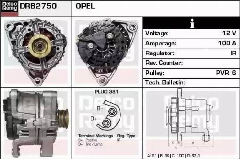 Remy DRB2750 - Генератор vvparts.bg