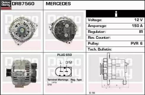 Remy DRB7560 - Генератор vvparts.bg