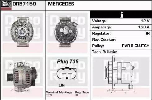 Remy DRB7150 - Генератор vvparts.bg