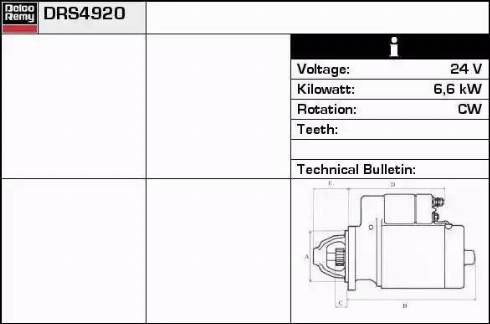 Remy DRS4920 - Стартер vvparts.bg