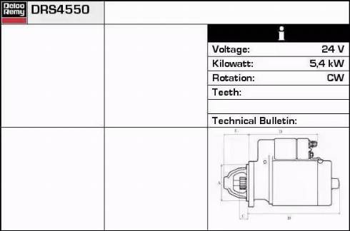 Remy DRS4550 - Стартер vvparts.bg