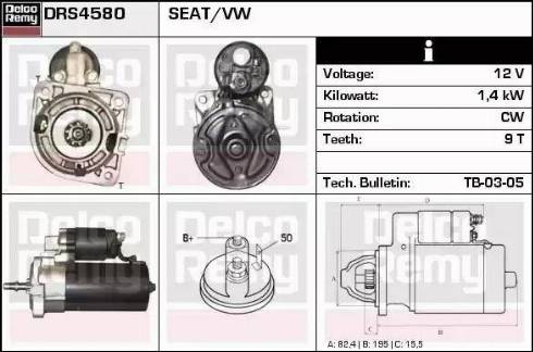 Remy DRS4580 - Стартер vvparts.bg