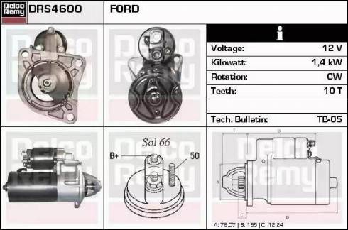 Remy DRS4600 - Стартер vvparts.bg