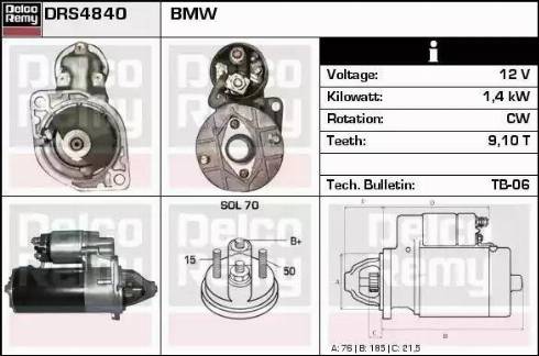 Remy DRS4840 - Стартер vvparts.bg