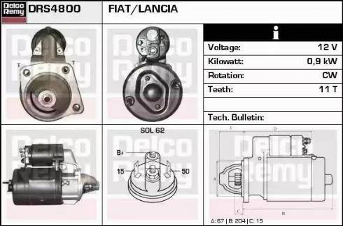 Remy DRS4800 - Стартер vvparts.bg