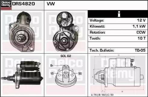 Remy DRS6340 - Стартер vvparts.bg