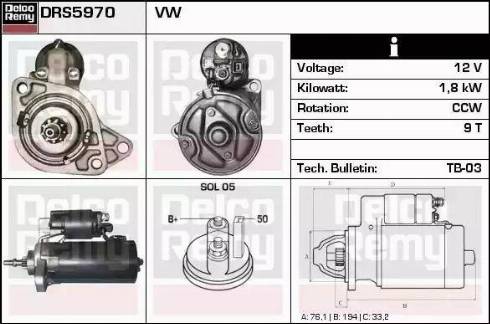 Remy DRS5970 - Стартер vvparts.bg