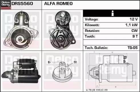 Remy DRS5560 - Стартер vvparts.bg