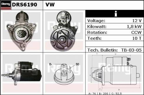 Remy DRS6190X - Стартер vvparts.bg