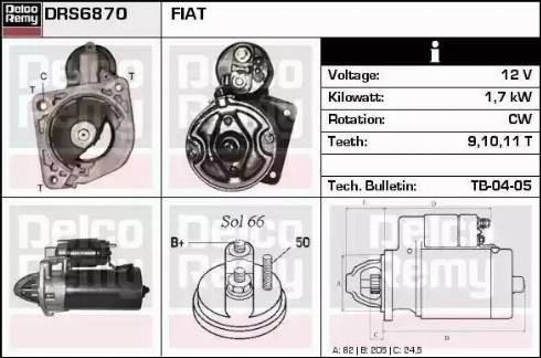 Remy DRS6870 - Стартер vvparts.bg