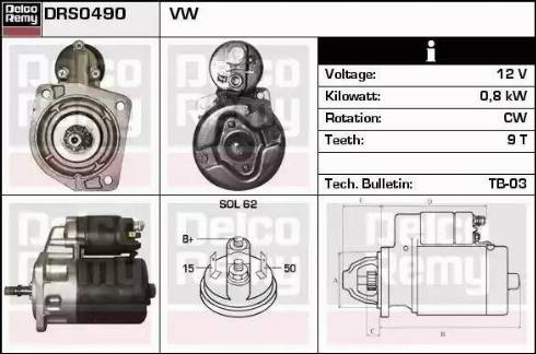 Remy DRS0490 - Стартер vvparts.bg