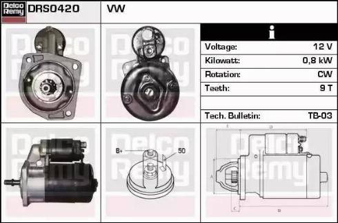 Remy DRS0420 - Стартер vvparts.bg