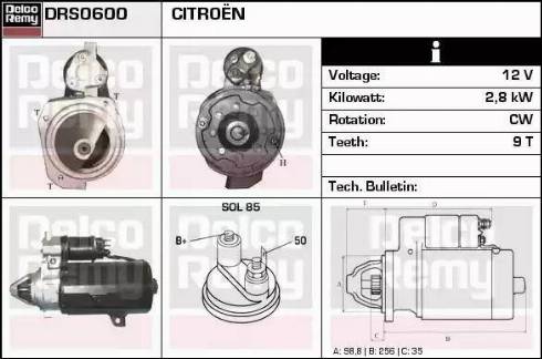 Remy DRS0600 - Стартер vvparts.bg