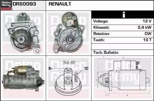 Remy DRS0093 - Стартер vvparts.bg