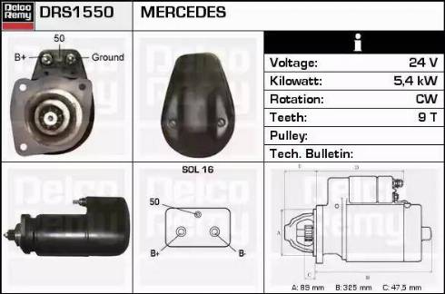 Remy DRS1550 - Стартер vvparts.bg