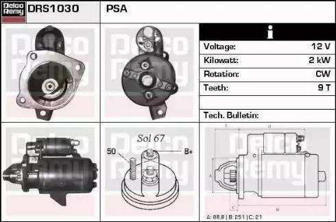 Remy DRS1030 - Стартер vvparts.bg