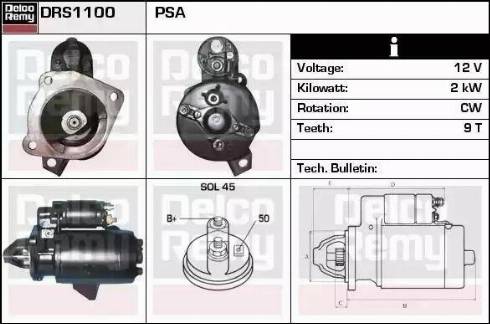 Remy DRS1100 - Стартер vvparts.bg