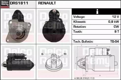 Remy DRS1811 - Стартер vvparts.bg