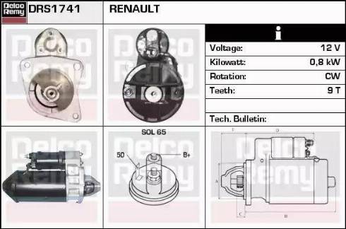 Remy DRS1741 - Стартер vvparts.bg