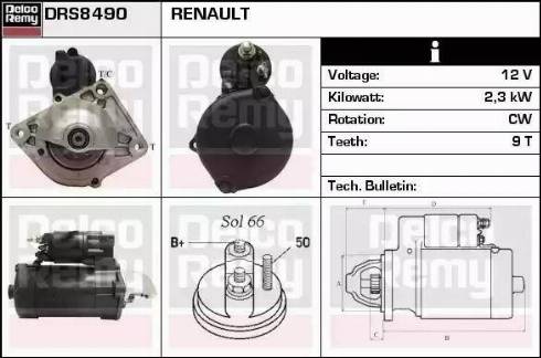 Remy DRS8490 - Стартер vvparts.bg