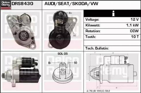 Remy DRS8430 - Стартер vvparts.bg