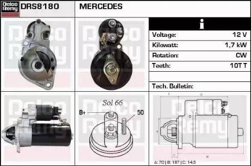 Remy DRS8180 - Стартер vvparts.bg