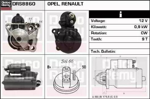 Remy DRS8860 - Стартер vvparts.bg