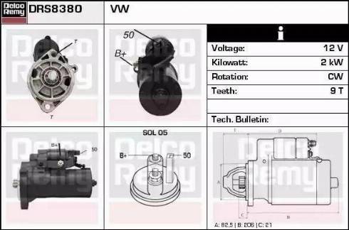 Remy DRS8380 - Стартер vvparts.bg