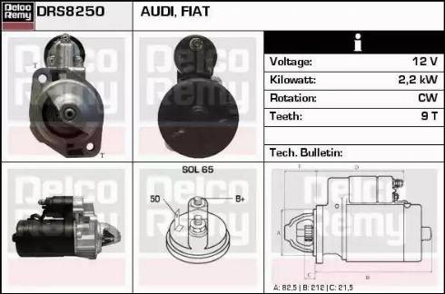 Remy DRS8250 - Стартер vvparts.bg