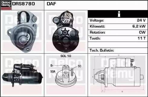 Remy DRS8780 - Стартер vvparts.bg