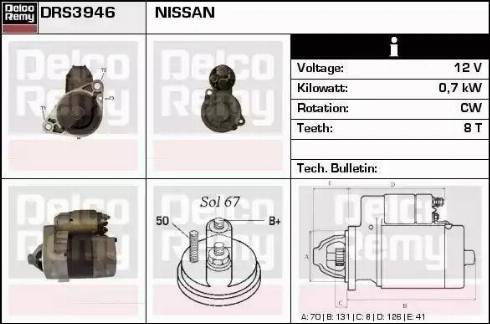 Remy DRS3946 - Стартер vvparts.bg