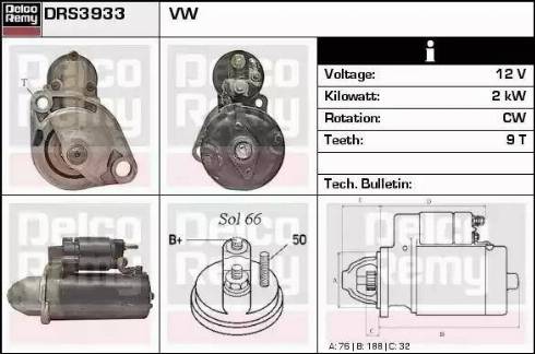 Remy DRS3933 - Стартер vvparts.bg