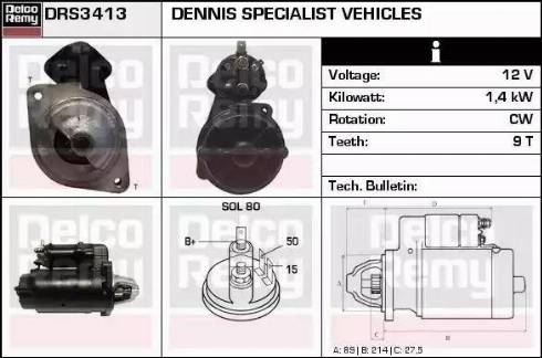 Remy DRS3413 - Стартер vvparts.bg