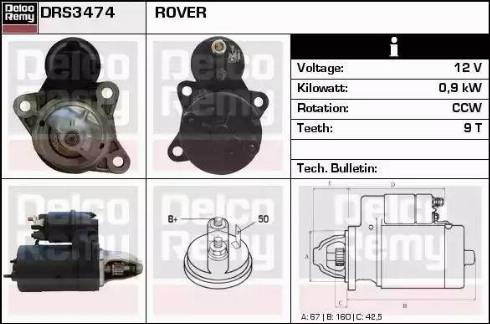 Remy DRS3474 - Стартер vvparts.bg