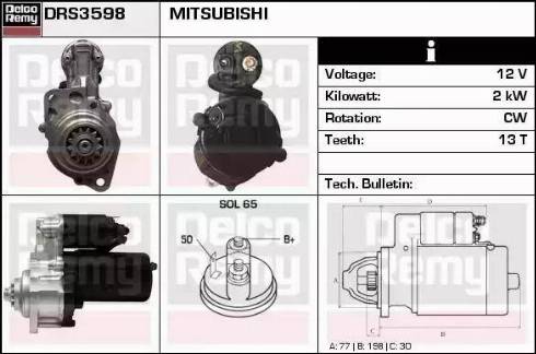 Remy DRS3598 - Стартер vvparts.bg