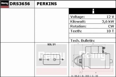 Remy DRS3656 - Стартер vvparts.bg