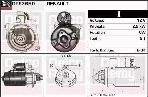 Remy DRS3650 - Стартер vvparts.bg